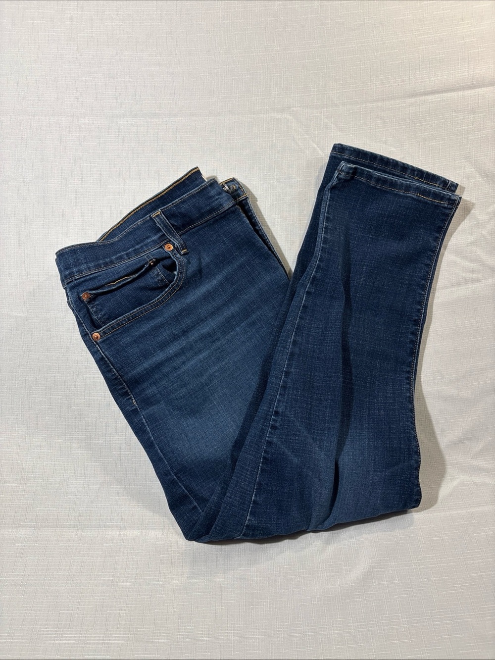 Levis Jeans Womens 33/27 Blue Boyfriend Relaxed Fit Medium Wash Stretch Denim